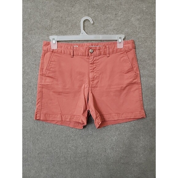 Eddie Bauer Legend Wash Slightly Curvy Shorts Womens 10 Pink Stretch - Picture 1 of 10
